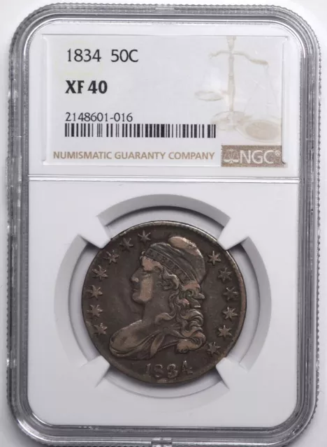 1834 Capped Bust Half Dollar 50C Ngc Xf 40