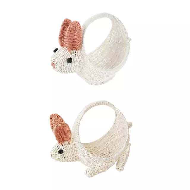 Decorative Egg Candy Basket, Handmade Rattan Candy Egg Basket, Cute Rabbit