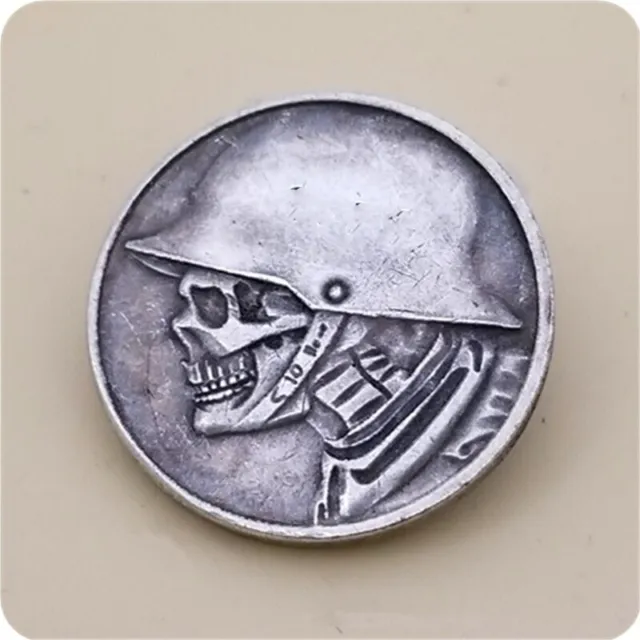 hobo nickel coin Warrior skull with helmet Coins Collectibles ENGRAVING ART gift