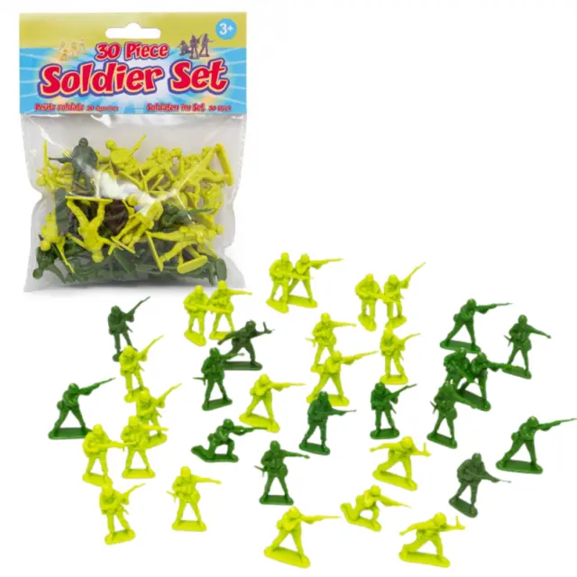 Toy Soldiers Army Toys Kids Military Playset, 30 Green Army Men Soldier Figures