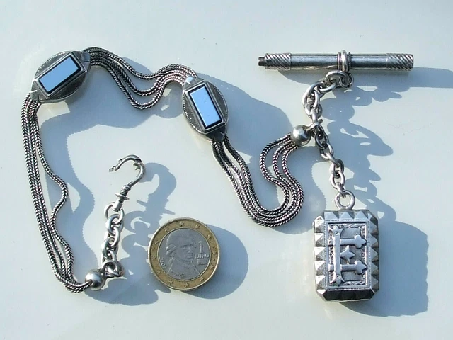 Chaîne De Montre De Gousset Couleur Argent - Occasion - Pour Montre à Remontage Manuel Homme