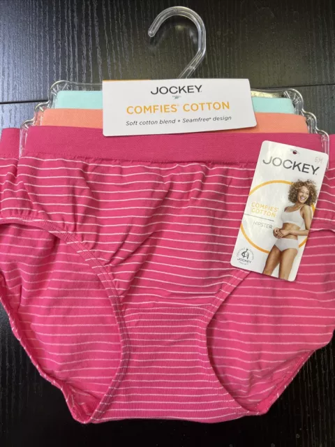 3pack Jockey Women's Comfies Cotton Hipster , New, Sz 6/M
