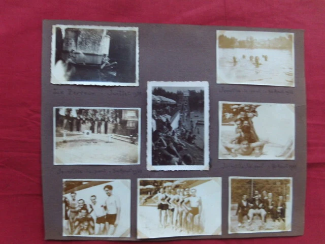 N° 12960 / 8 vintage silver photos swimming in JOINVILLE LE PONT August 1933