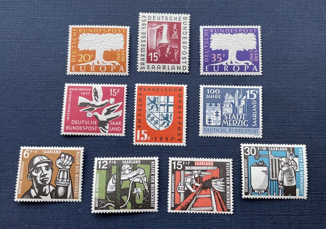 Saarland 1957, OPD Saarbrücken Mi.-Nr. 379, 400 - 408, tadellos postfrisch**