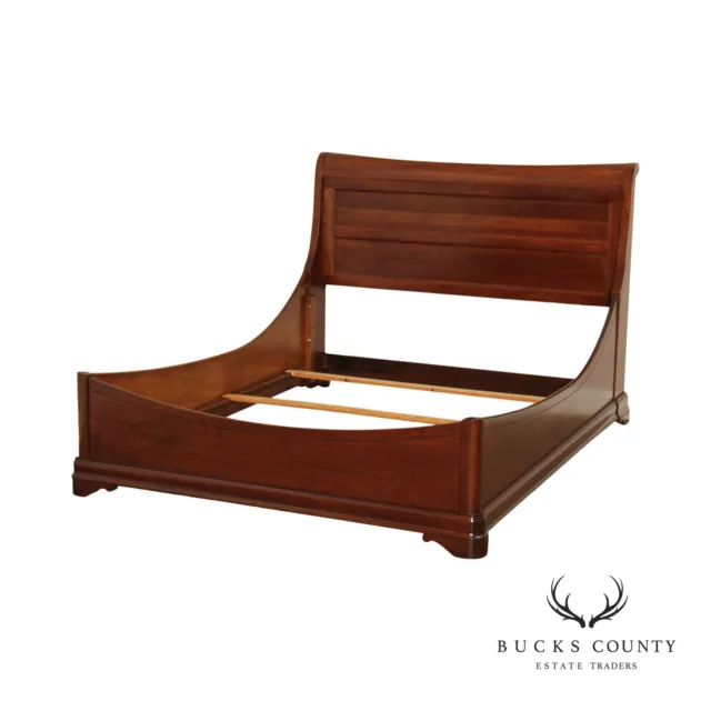 Traditional Style Queen Size Cherry Sleigh Bed