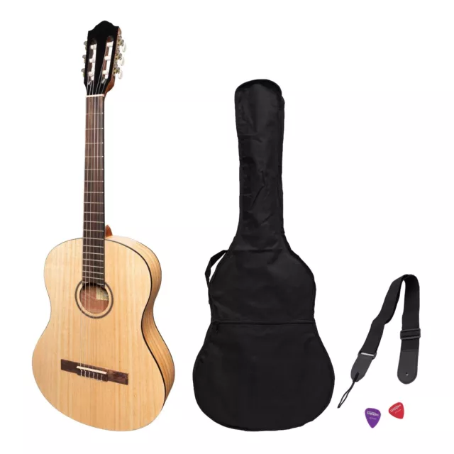 Martinez 'Slim Jim' Full Size Student Classical Guitar Pack with Built In Tuner