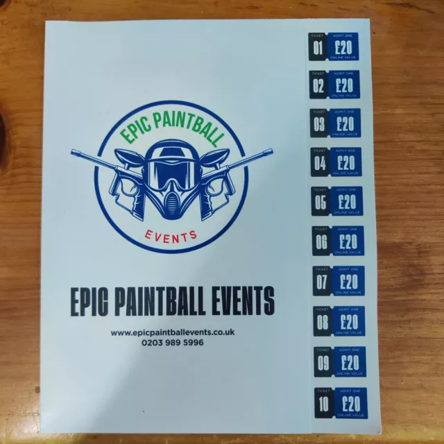 Epic Paintball Events - 10 Tickets (worth £20 each)