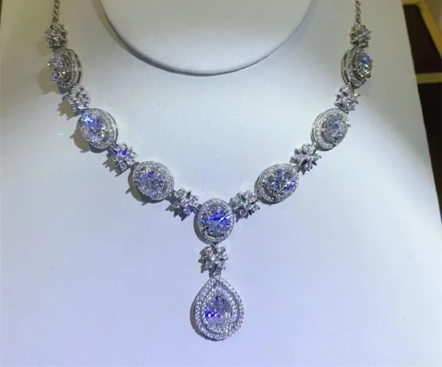 8Ctw GRA Certified Moissanite Necklace for Women Genuine 925 Silver D VVS1 NEW