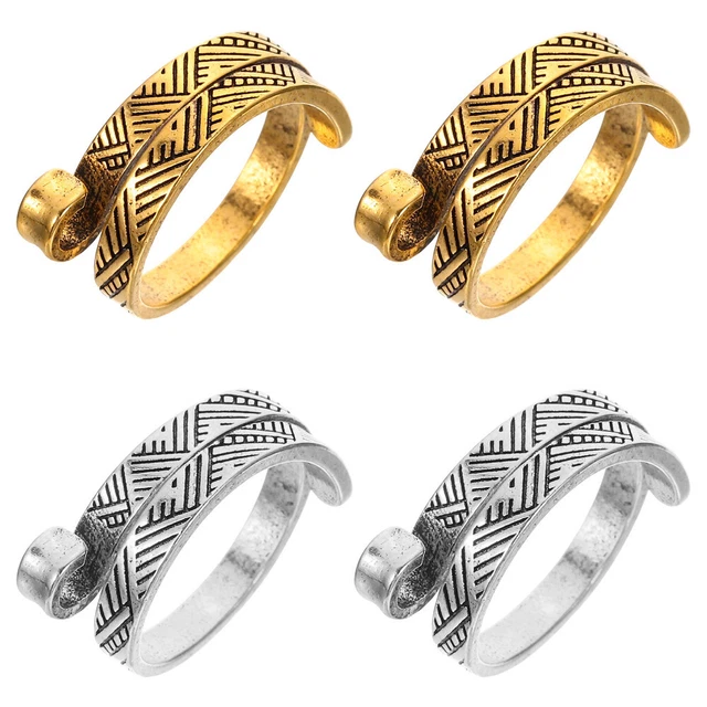 4 piezas de anillo trenzado anillos cascados anillo de punto