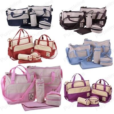 Set Multi Function Baby Diaper Nappy Changing Bag Mummy Tote Shoulder Handbag