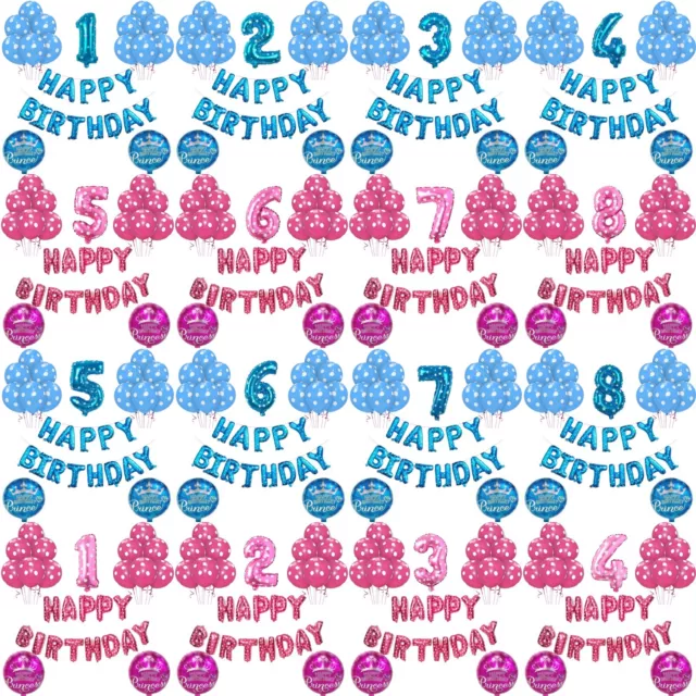 1. Happy Birthday rosa blau Baby Dusche Geburtstag Thema Party DEKOR Ballons UK