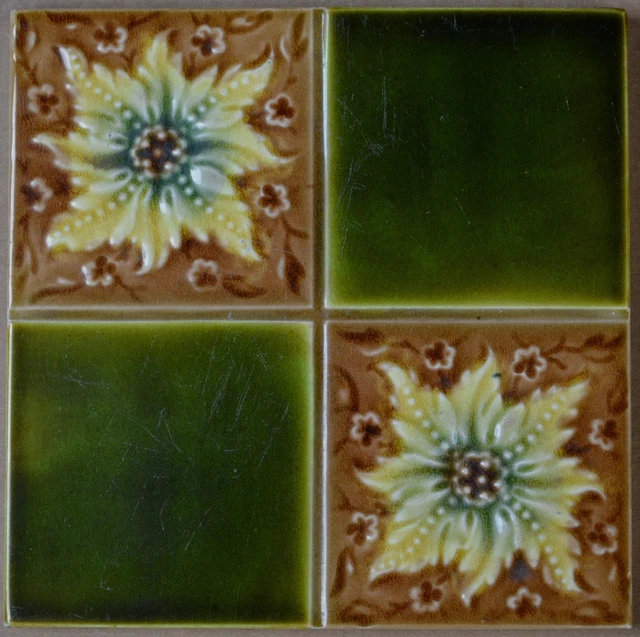 Antique Pilkington's England - Art Nouveau Majolica Tile C1900