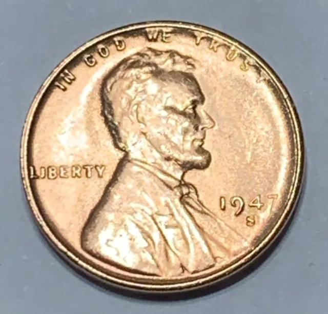 (BU Red Gem) 1947 S  Lincoln Wheat Penny Cent  Ch Superb Looking Coin