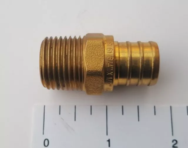 1 Pc. 3/4" Pex X 1/2" Male Npt Threaded Adapter Brass Crimp Fittings Lead Free
