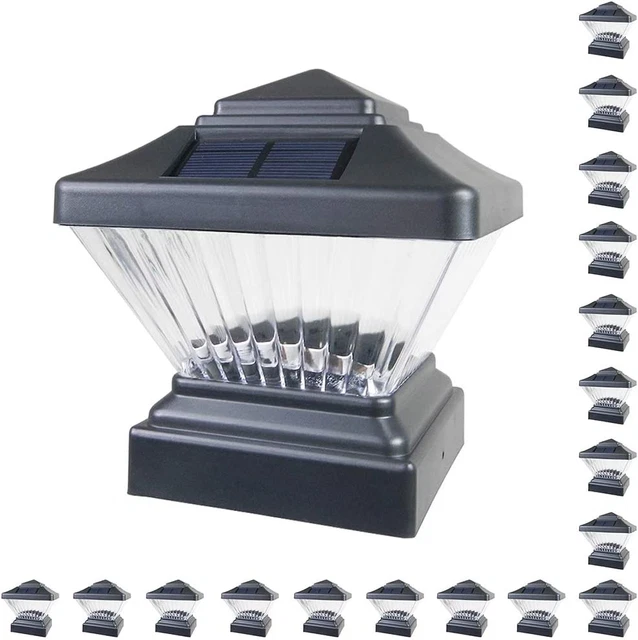 18 Pack Black Outdoor Garden 4 X 4 Solar LED Post Deck Cap Square Fence Light La