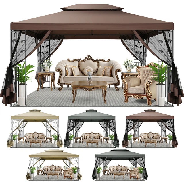 Pavillon 3x3m/3x4m Faltbar Gartenpavillon mit Moskitonetz Pavilon Pavillion Fest