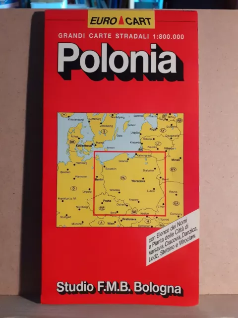 Polonia - grandi carte stradali 1:800.000 - eurocart - studio f.m.b.