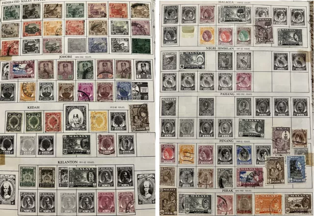 Lot Of Federated Malay States Stamps Johore, Kedah, Kelanton, Malacca, Penang