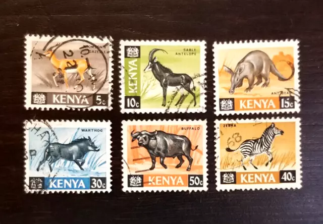 Kenya 1966 SC# 20~26 SG# 20~26 Zebra Gazelle Antelope Aardvark Warthog Buffalo