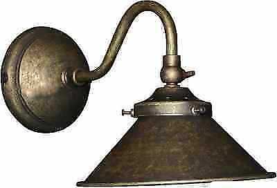 Applique lampada da parete in ottone brunito con campana a cono 16 cm 2