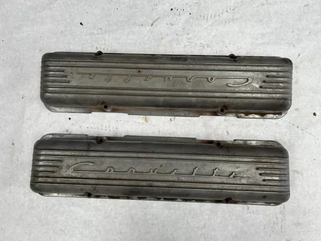 Corvette Aluminum Finned Valve Covers Staggered Bolt 3726086 7 J18025
