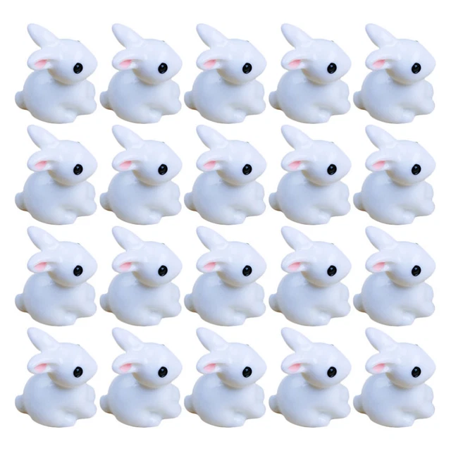 20 Pcs Micro Landscape Ornament Resin Bonsai Plant Pot Bunny Figurine