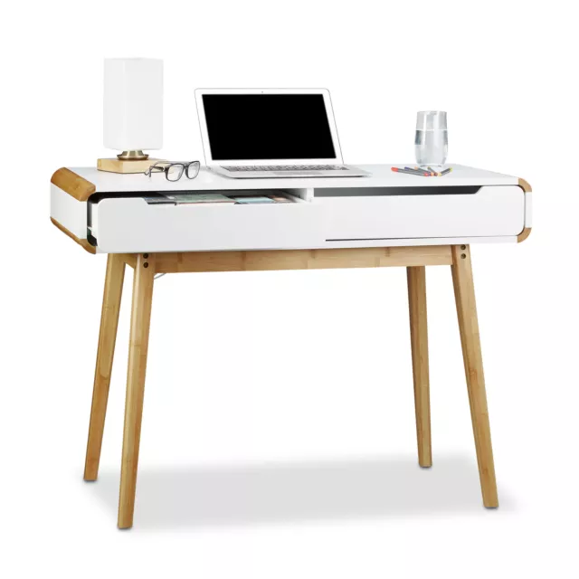 Mesa escritorio con cajones, diseño nórdico, H x L x P: 73 x 100 x 45cm, blanco