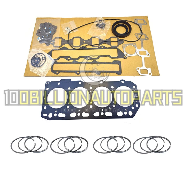 4TNE84 Full Gasket Kit + Piston Rings for Yanmar 4TNE84 Engine John Deere
