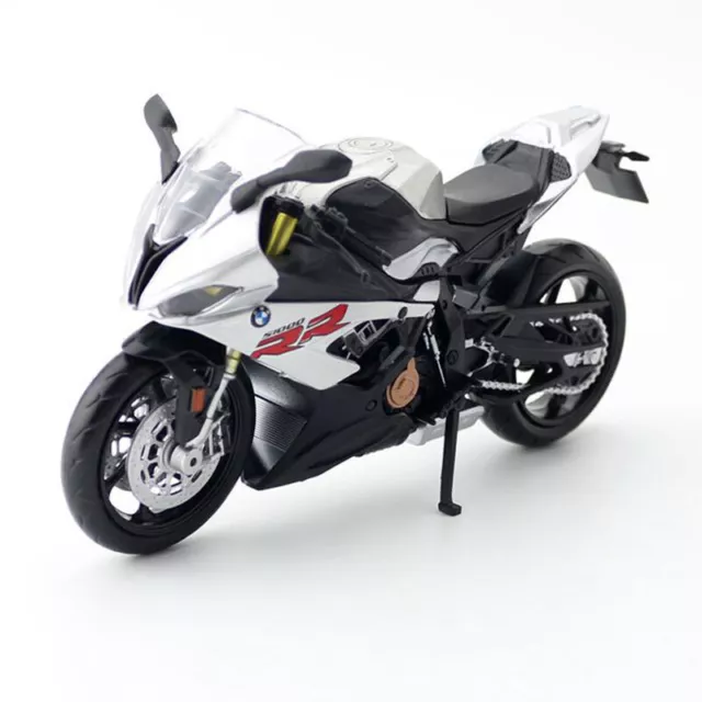 1/12 BMW S1000RR modelo de motocicleta diecast niños colección de juguetes para hombre plateado