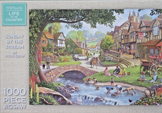 1000 PIECE JIGSAW Puzzle SUNDAY BY THE STREAM Steve Crisp WHSmith £4.99 ...