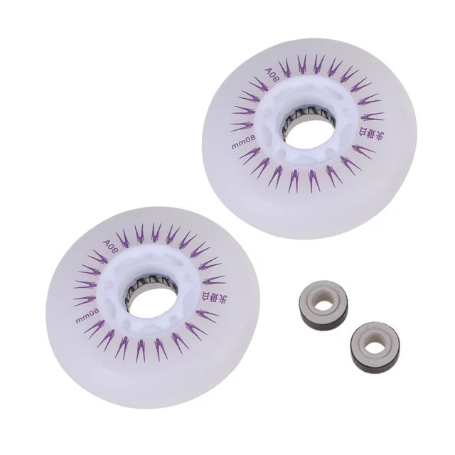 2 pezzi 80MM PU Flash Wheels Ruote luminose per pattinaggio a rotelle Accessori