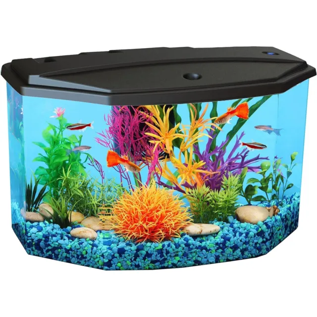 Koller Products Semi Hex Aquaview 3-Gallon Aquarium Kit w/ LED & Filter