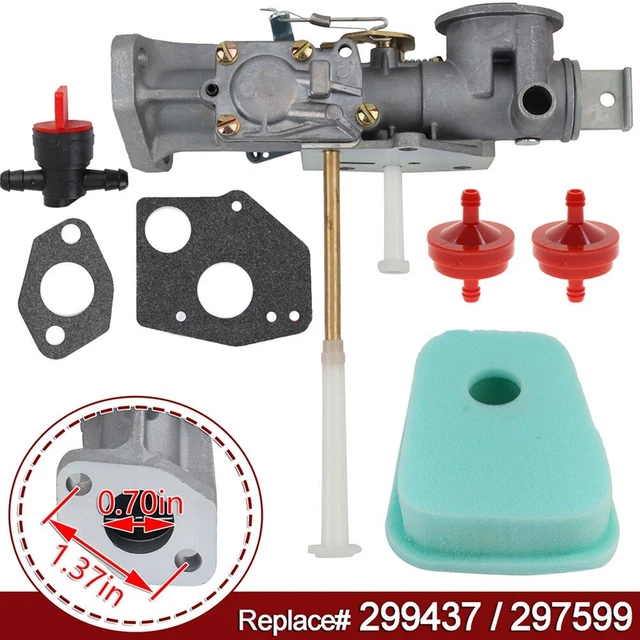 For-Brigg-Stratton 299437 Replaces 297599 Carburetor Carb Air Filter W/ Gaskets