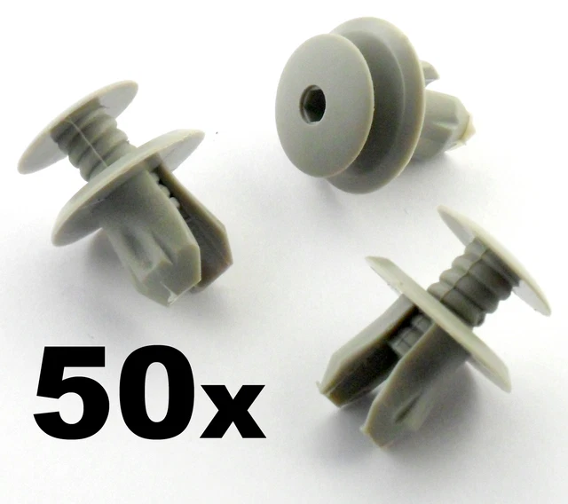 VGOL Lot 50 Clips De Garniture Panneau Porte – Compatible VW T4 T5, Réf. 70186729901 / 701867299, Noir
