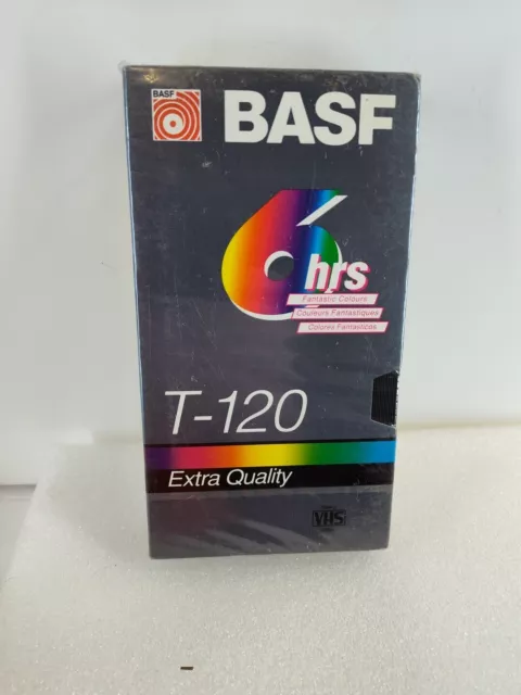 BASF T 120 Extra Quality Blank VHS Tape Videocassette Brand New Sealed