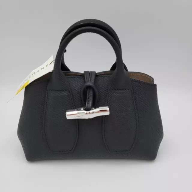Longchamp Roseau Top Handle XS NWT Leather Crossbody Bag Croc Emboss Suede  $550