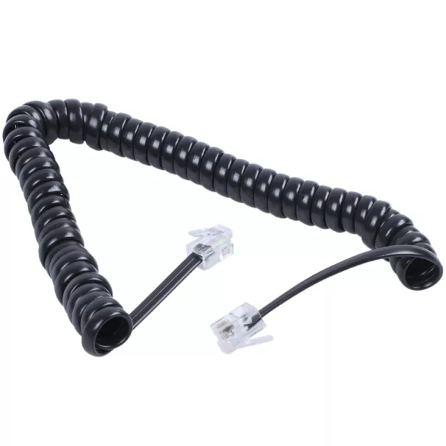 3X(Sustitucion RJ9 4P4C Plug espiral con  auricular del telefono Ca2594