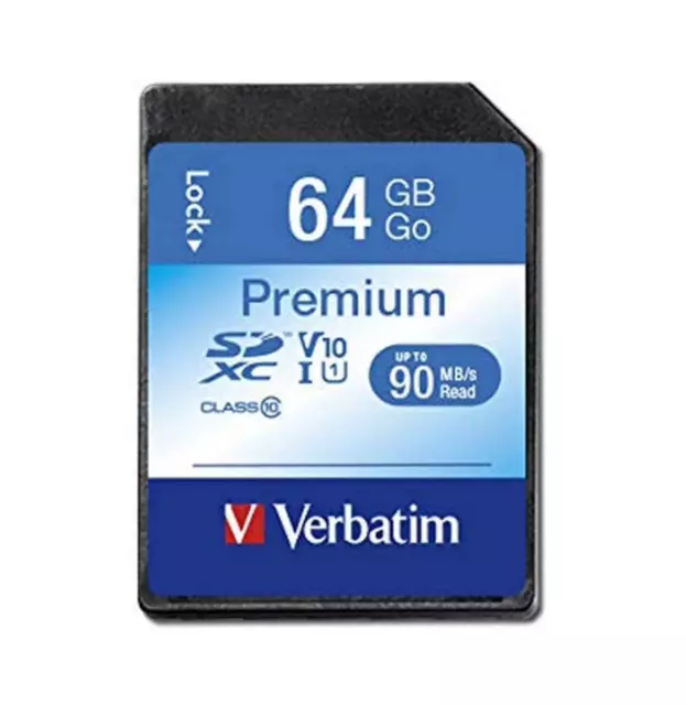 Verbatim 64GB 128GB Premium Extreme SDXC Class 10 SD Memory Card for DSLR Camera 2