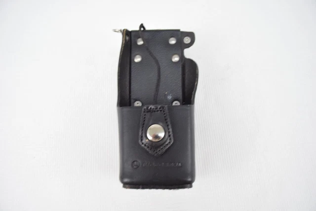 Motorola NTN8381B Black Leather Radio Belt Clip Holder Police