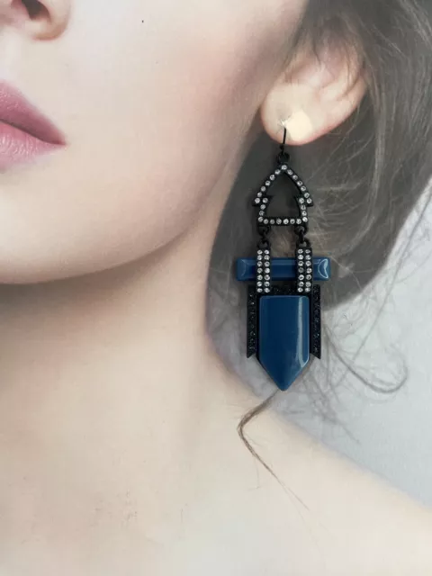 Lulu Frost Crystals Resin Statement Drop Earrings