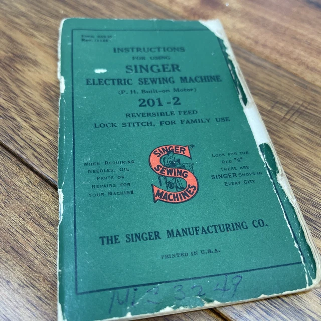 VINTAGE ORIGINAL 1947 Instruction Manual Singer Electric Sewing Machine
