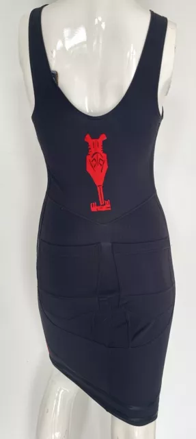 Rare Vintage Marithé Francois Girbaud Black Red Bodycon Sleeveless dress XS