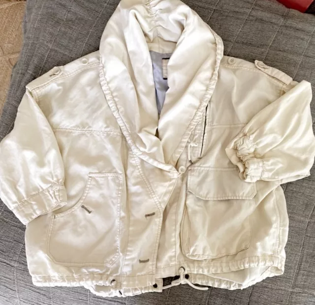 Daughters of Liberation Anthropologie Sz L Ivory Oversized Dolman Jacket NWT NEW