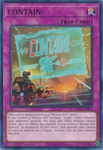 Yugioh! CONTAIN! - AMDE-EN011 - Rare - 1st Edition Near Mint, English