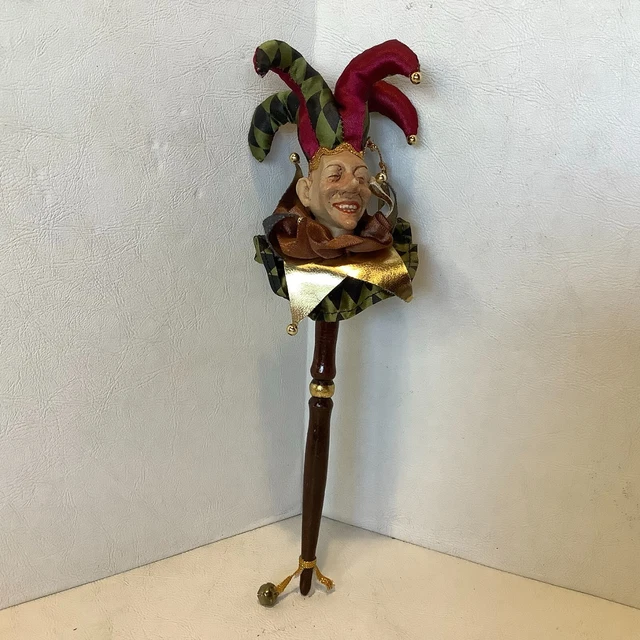 Katherine's Collection Wayne Kleski Jester On A Stick Ornament 10" Christmas