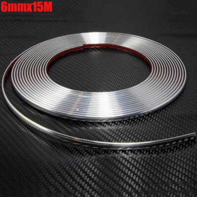 CROMO barra decorativa 8mm x 15m autoadesivo Universale da Auto Barra Cromo BARRE 