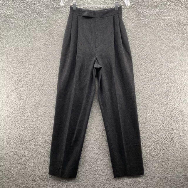 Ralph Lauren Purple Label Womens Pants 4 Gray Wool Straight Pants Made in USA