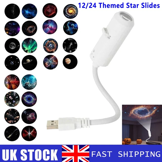 HD SMART DYNAMIC Holographic Night Light Projector 360°USB Star 12/24 ...