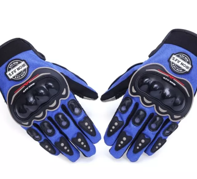 Iron Jia's Motorcycle Gloves Size Large, Blue,  Motor Sport Gear Bike Riding NEW