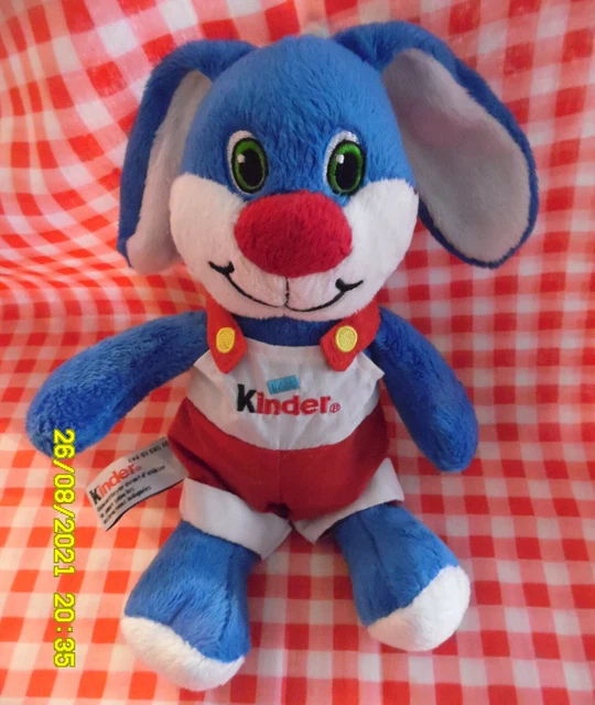 CA A1 / DOUDOU PELUCHE KINDER FERRERO LAPiN BLEU BLANC ROUGE 35CM NEUF 3 DISPO
